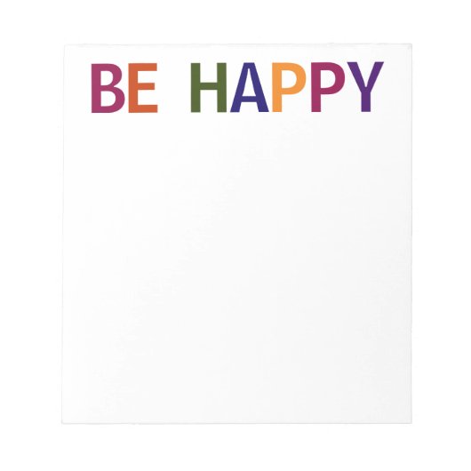 ハッピー数々のカラー5.5 x 6 ノートパッド (正面)