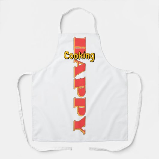 ハッピー料理ホワイトシェフ エプロン (正面)