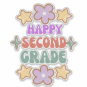 ハッピー新学期、こんにちは2年生ステッカー シール (正面)
