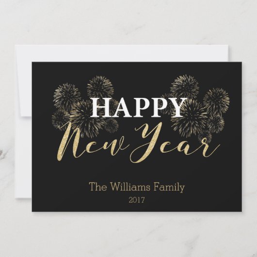 ハッピー新年金ゴールドグリッターカード シーズンカード (正面)
