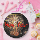 ハッピー新年2023赤い紙プレート ペーパープレート (パーティー)