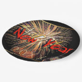 ハッピー新年2023赤い紙プレート ペーパープレート (アングル)