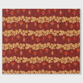 ハッピー旧正月2024年さくらんぼツリー花 ラッピングペーパー (フラット)