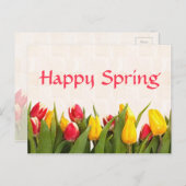 ハッピー春カラフルチューリップ ポストカード (正面/裏面)
