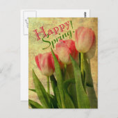 ハッピー春チューリップポストカード ポストカード (正面/裏面)