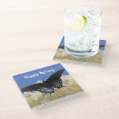 ハッピー春バタフライコースター ガラスコースター (アングル)