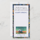 ハッピー春バニーラビットバードフローラフォトイースター シーズンカード (裏面)