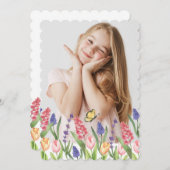 ハッピー春フォトバースデーパーティー 招待状 (正面/裏面)