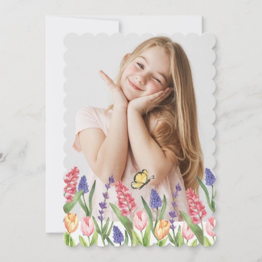 ハッピー春フォトバースデーパーティー 招待状 (正面)