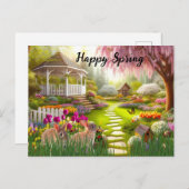 ハッピー春フラワーガーデンランドスケープ シーズンポストカード (正面/裏面)