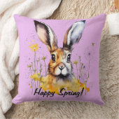 ハッピー春フローラバニーウィズイエローダンデオンズ クッション (ブランケット)