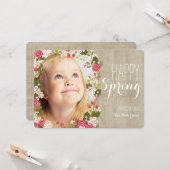 ハッピー春フローラ | Linenフォトグリーティングカード カード (正面/裏面インサイチュ)