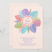 ハッピー春ベビーシャワー招待状 招待状 (正面/裏面)