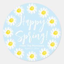 ハッピー春淡い色のブルーデイジーフレームカスタムスクリプト