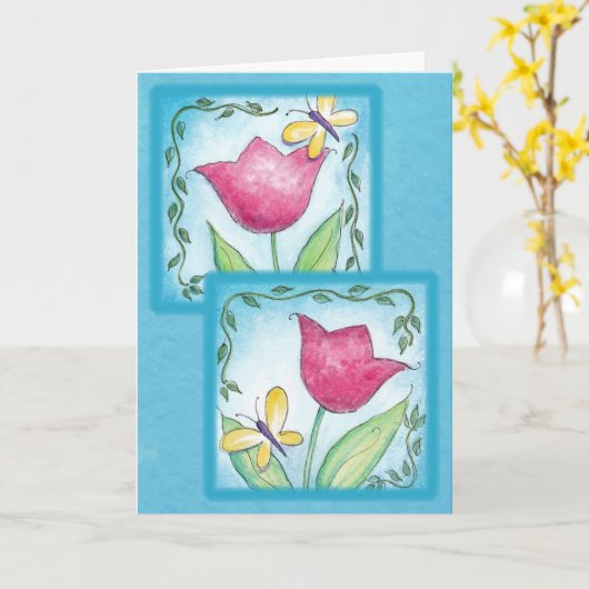 ハッピー春 カード (黄色い花)