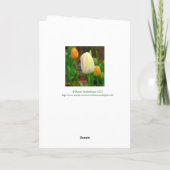 ハッピー春、ハッピーイースター!春チューリップ シーズンカード (裏面)