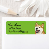 ハッピー柴犬ドッグ日本の住所 シール (インサイチュ)