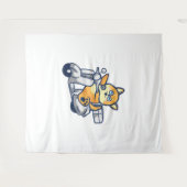 ハッピー柴犬 タペストリー (正面(横))