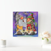 ハッピー格言おもしろいクリスマス時計 スクエア壁時計 (ホーム)