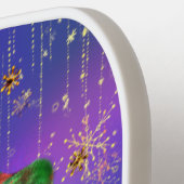 ハッピー格言クリスマスピックボールパドル ピックルボールラケット (左詳細)