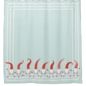 ハッピー格言スカンジナビアのクリスマス シャワーカーテン (正面)