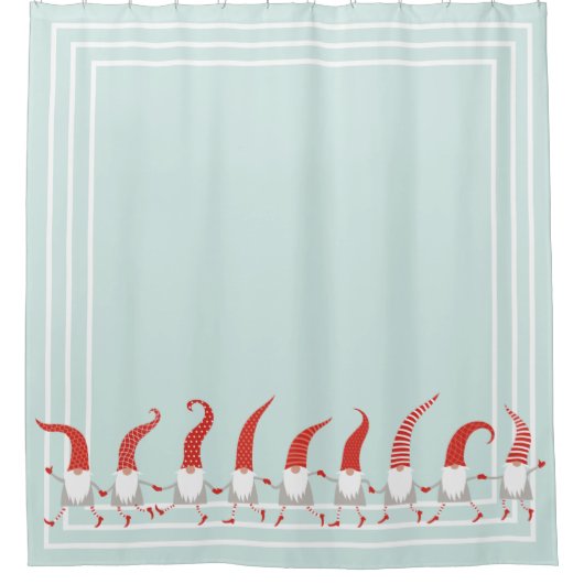 ハッピー格言スカンジナビアのクリスマス シャワーカーテン (正面)