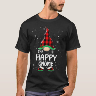 ハッピー格言バッファロープレイドマッチングファミリークリスマ Tシャツ