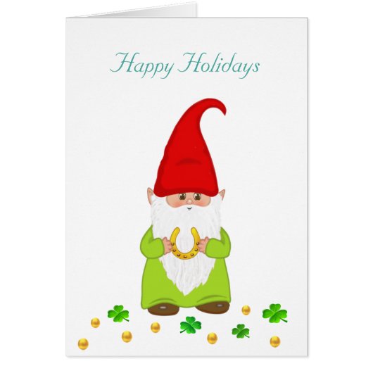 ハッピー格言、ホースシュー&金ゴールド紙吹雪休日 (正面)