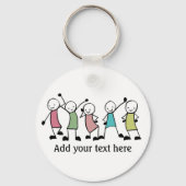 ハッピー棒人間たちパーソナライズされたズ キーホルダー (正面)
