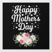 ハッピー母の日かわいいフローラ母おばあちゃん妻 ウィンドウサイン (シート)