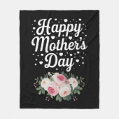 ハッピー母の日かわいいフローラ母おばあちゃん妻 フリースブランケット (正面)
