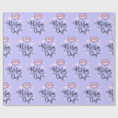 ハッピー母ピンクハートデイモダンタイポグラフィ ラッピングペーパー (フラット)