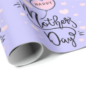 ハッピー母ピンクハートデイモダンタイポグラフィ ラッピングペーパー (ロールコーナー)