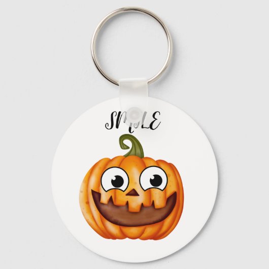 ハッピー水玉模様カボチャ感謝祭 キーホルダー (正面)