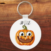 ハッピー水玉模様カボチャ感謝祭 キーホルダー (正面)