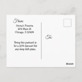 ハッピー深い皿ピザデー4月5日はがき ポストカード (裏面)