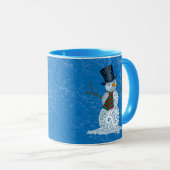 ハッピー渦巻形の雪だるま マグカップ (正面右)