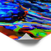 ハッピー熱狂するブルーティックコンハウンドッグアートポートレート ポスター (角)