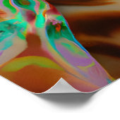 ハッピー熱狂するベンガルキャットポートレートアート ポスター (角)