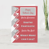ハッピー父の日あなたは赤素晴らし灰色 カード (正面)