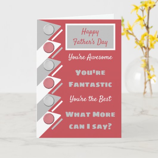 ハッピー父の日あなたは赤素晴らし灰色 カード (黄色い花)