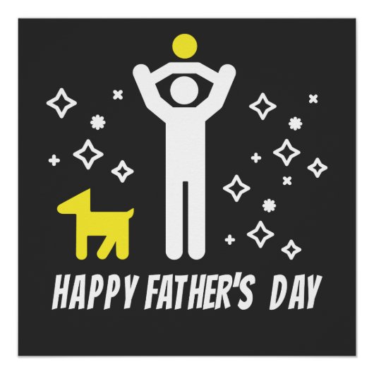 ハッピー父の日かわいいデザイン ポスター (正面)