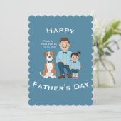 ハッピー父の日かわいい子犬とパパ シーズンカード (スタンド正面)