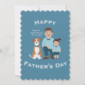 ハッピー父の日かわいい子犬とパパ シーズンカード (正面)
