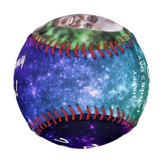 ハッピー父の日すごい父最高のパパ銀河系 野球ボール (裏面)