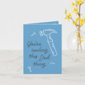 ハッピー父の日それを釘付けパパハンマー爪、 ネイル カード (黄色い花)