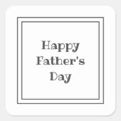 ハッピー父の日のギフトシンプルグレイ スクエアシール (正面)