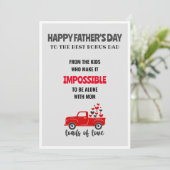 ハッピー父の日のステップパパおもしろいかわいいカードキッズ (スタンド正面)