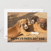 ハッピー父の日のパパボクサーあいさつカード ポストカード (正面/裏面)