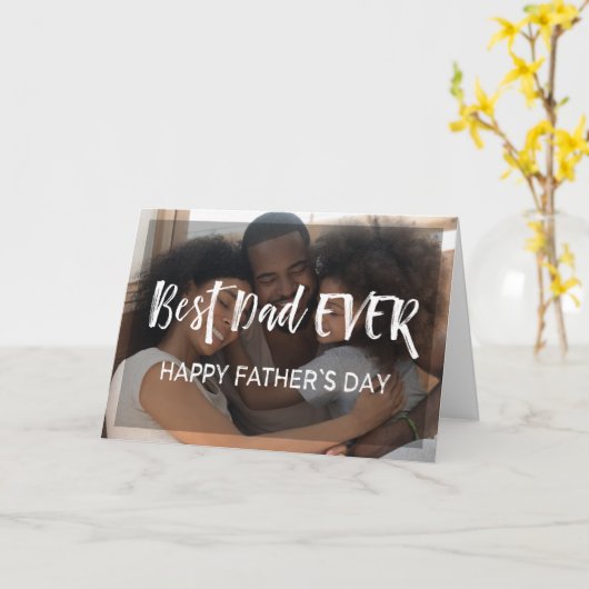 ハッピー父の日のパパ | 2枚モダンの写真 カード (黄色い花)